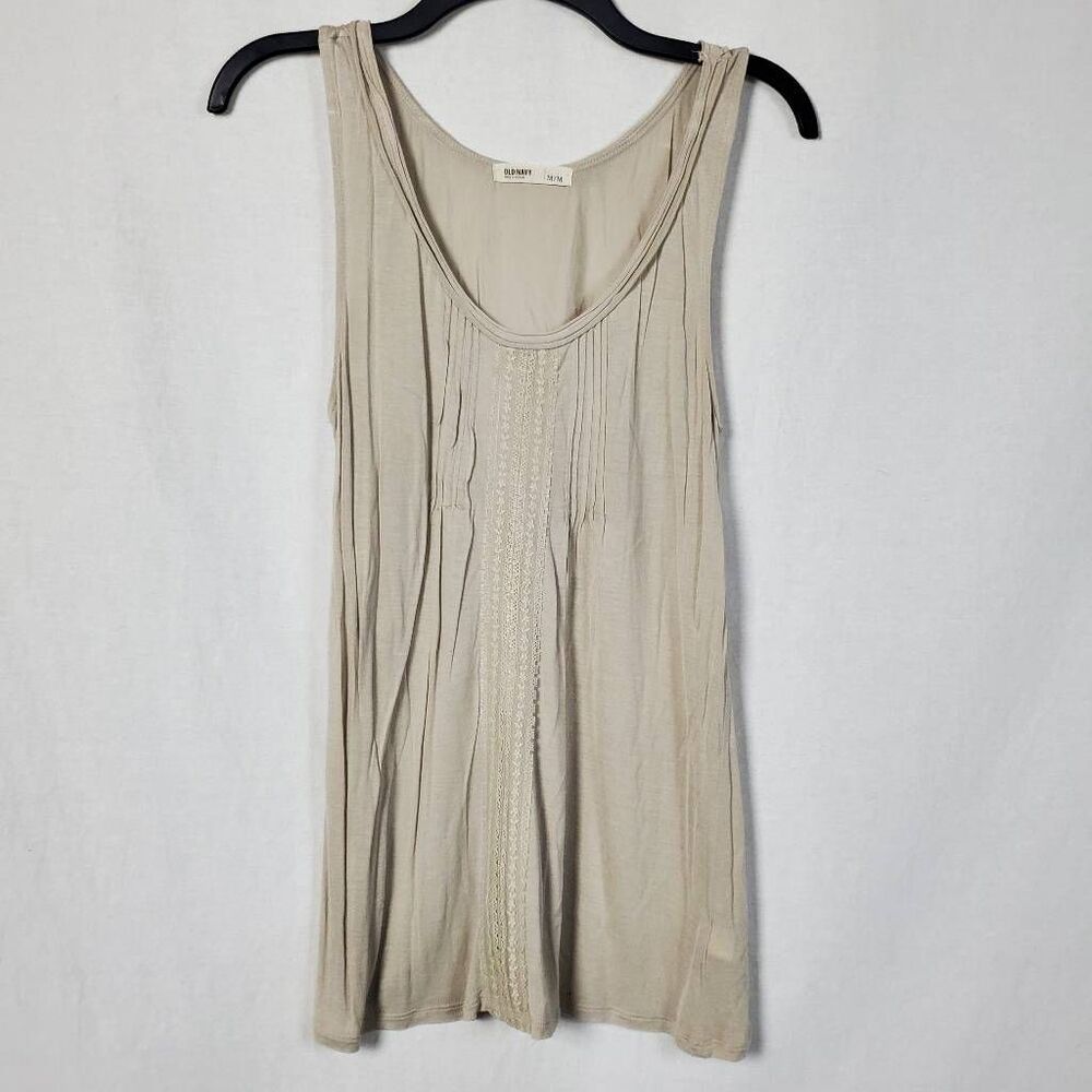 Navy Boho Swing Tank Top Taupe Medium - Picture 3 of 6